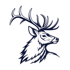 Deer Head Silhouette vector Design. Deer Head icon, logo Vector Art. Deer Head Illustration. 