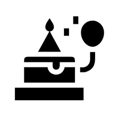 birthday party icon flat vector icon