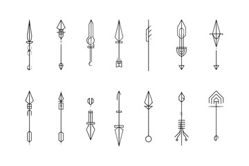 Spear minimalist 2D art icon