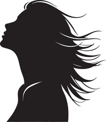“Female Silhouette with Hair Blending into Nature”

