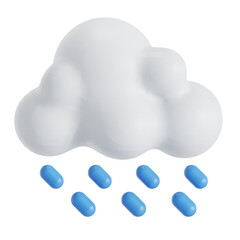 3D illustration of rain