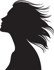 “Female Silhouette with Hair Blending into Nature”

