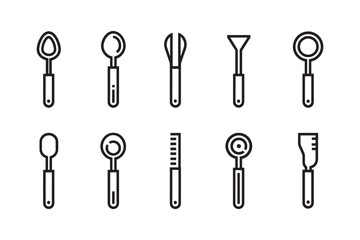 Spoon Icon Minimalist 2D Drawing
