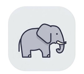 Fototapeta premium Adorable Cartoon Elephant Illustration Grey Animal Icon Design