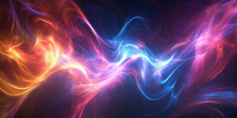 Obraz premium Abstract swirling nebula of vibrant colors.