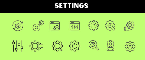setting thin line icons