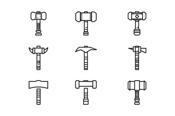 Stone hammer ultra minimalist line art