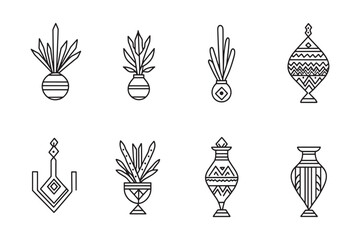 Sumac minimalist 2D line art vector