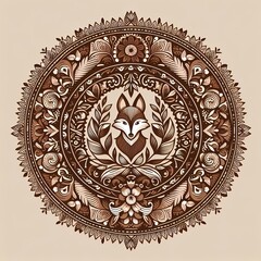 mandala motif on white background