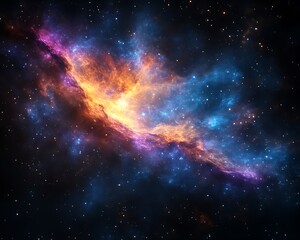 Naklejka premium Cosmic Nebula, Colorful Space
