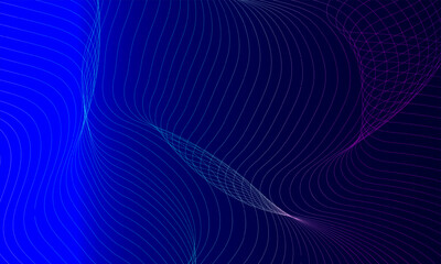 Abstract Waves in Blue and Purple Background