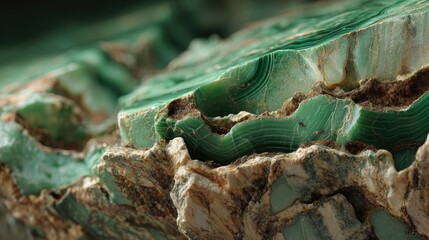 Naklejka premium Malachite Stone: Abstract Green Texture, Raw Beauty