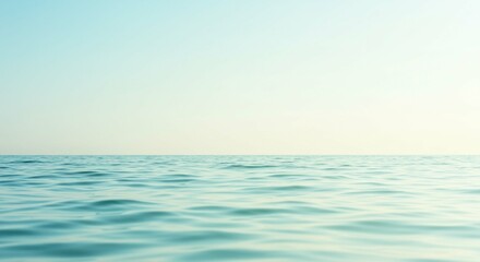 Fototapeta premium Serene Ocean Waterscape Calm Sea Surface at Dawn Peaceful Horizon View