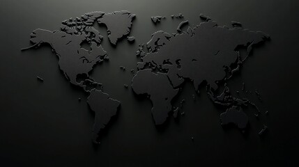 Embossed World Map in Monochrome