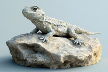 Light-toned lizard on a light-colored rock.