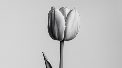 Monochrome tulip, studio shot, simple background, floral design
