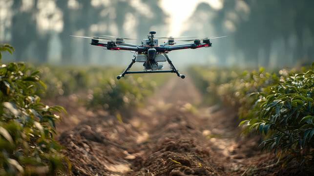 Advanced Agricultural Drone Provides Real Time Crop Analytics Over Verdant Fields to Enhance Sustainable Farming