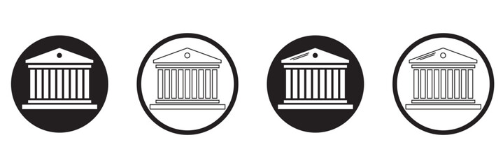 Flat style finance bank building icon Sets, finance bank building icon, money bank building illustration, bank account icon