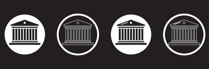 Flat style finance bank building icon Sets, finance bank building icon, money bank building illustration, bank account icon