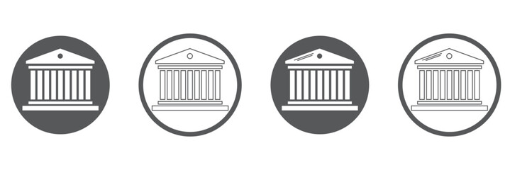Bank icon set multiple style collection