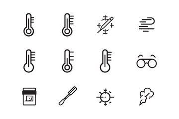 Obraz premium Temperature Icon Minimalist Line Drawing Style