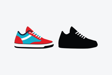 Vector Pair sneakers isolated on white background