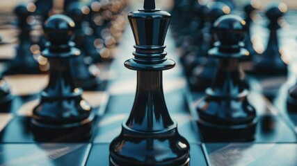 A close-up of the winner's crown on a chess board, symbolizing victory in the game of strategy and intellect.