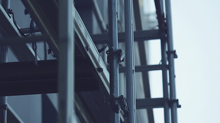 Close-up of Metal Framework in Construction Site