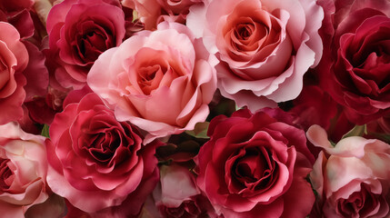 Roses luxuriantes en d&eacute;grad&eacute; color&eacute;