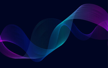 Abstract wave design on a dark blue background