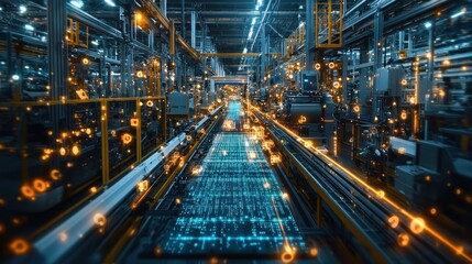 Fototapeta premium Futuristic automated factory