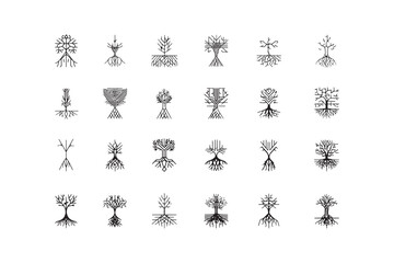 Fototapeta premium Tree Roots Icon for Modern Design