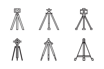 Tripod Icon minimalist 2D line art design