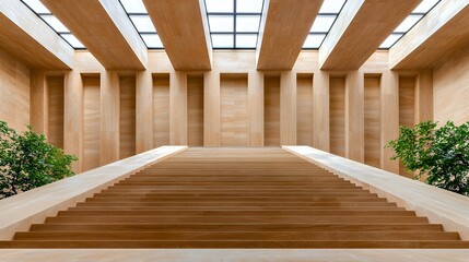 Fototapeta premium Modern architecture interior with stone staircase