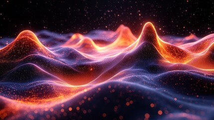 Fototapeta premium Abstract glowing undulating landscape