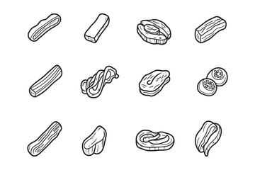 Turkey Bacon ultra minimalist line art