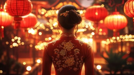 Woman in traditional Chinese attire