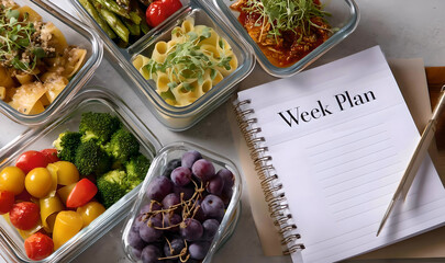 Weekly Healthy Meal Prep with Planner Notebook
