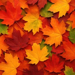 Fototapeta premium Vibrant Autumn Maple Leaves Background – Perfect for Seasonal Decor and Design