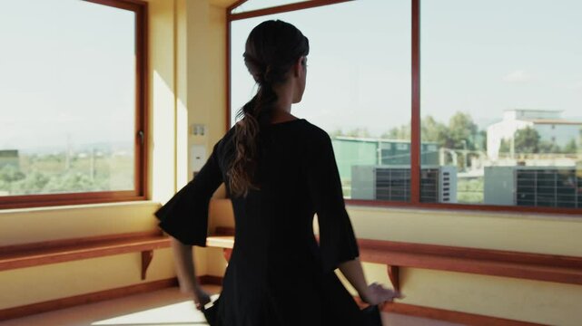 Black Full Dress For The Dancer Training 