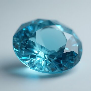 Radiant blue topaz gemstone glowing under focused light in a refined display

