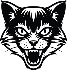 Cat Head Silhouette Set | Pet Animal Face Vector Minimal Cat Face Outline | Cute Kitty Head Clipart