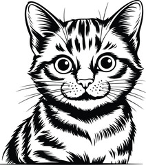 Cat Head Silhouette Set | Pet Animal Face Vector Minimal Cat Face Outline | Cute Kitty Head Clipart