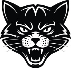 Cat Head Silhouette Set | Pet Animal Face Vector Minimal Cat Face Outline | Cute Kitty Head Clipart