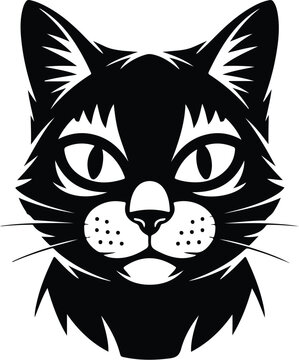 recommend clip art: Cat Head Silhouette Set | Pet Animal Face Vector Minimal Cat Face Outline | Cute Kitty Head Clipart