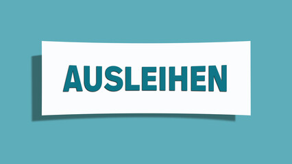ausleihen (lend) - A card isolated on light green background.