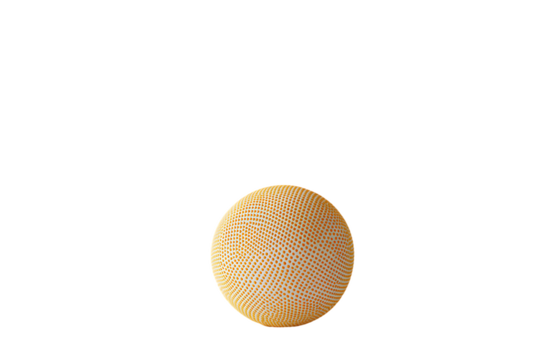 Textured Sphere: Golden Honeycomb Pattern on White