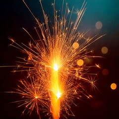 Golden Sparks in the Night Sky