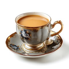 Elegant Teacup with Chai &ndash; Vintage Style Hot Beverage
