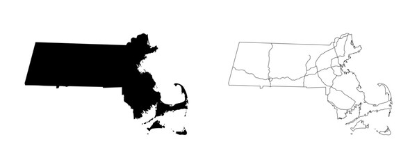 Massachusetts State Border With Interstate Highway Lines